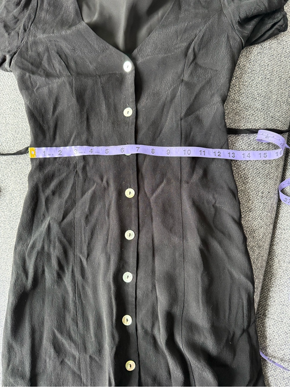 Aritzia Wilfred Black V neck Button Front Midi Dress - Picture 7 of 7